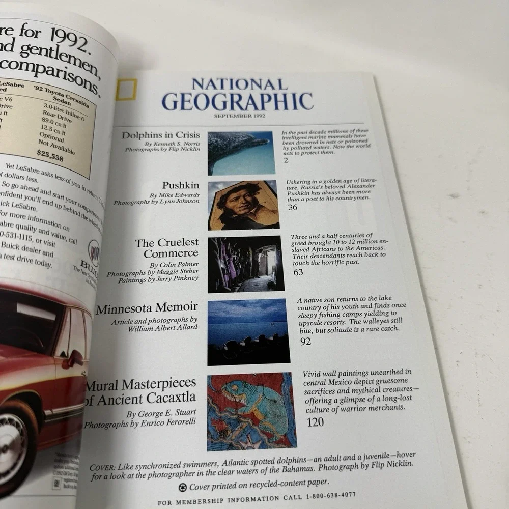 National Geographic Magazine Vintage‎ September 1992 - Dolphins Pushkin Cacaxtla
